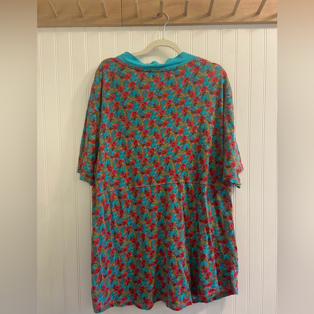 Natural Life Cottagecore Oversized Tee Shirt Dress Large V Neck Pockets - Picture 7 of 8